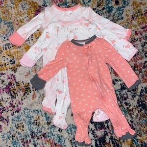 Baby girls long sleeve footies